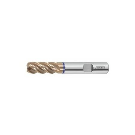 Holex Pro INOX Solid Carbide Torus End Mill, for Stainless Steels, TiSiN Coated, 5/1.0 mm 206344 5/1,0